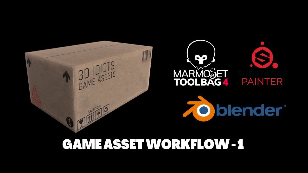 Game asset workflow - 1 | Blender 3.0 | Marmoset Toolbag 4 | Substance Painter