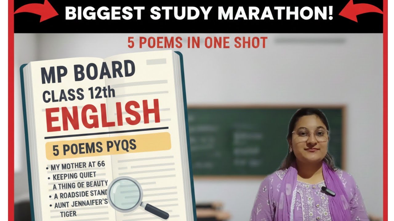 MP Board Class 12th English All 5 Poems in One Shot | PYQs & Important Questions 2026 #snehclass #yt
