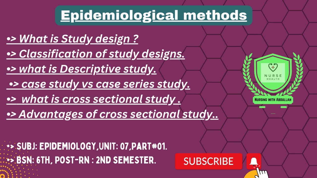 Epidemiological methods in urdu| BsN 6th, Post-Rn 2nd semester| Unit#7,part#1| epidemiology |