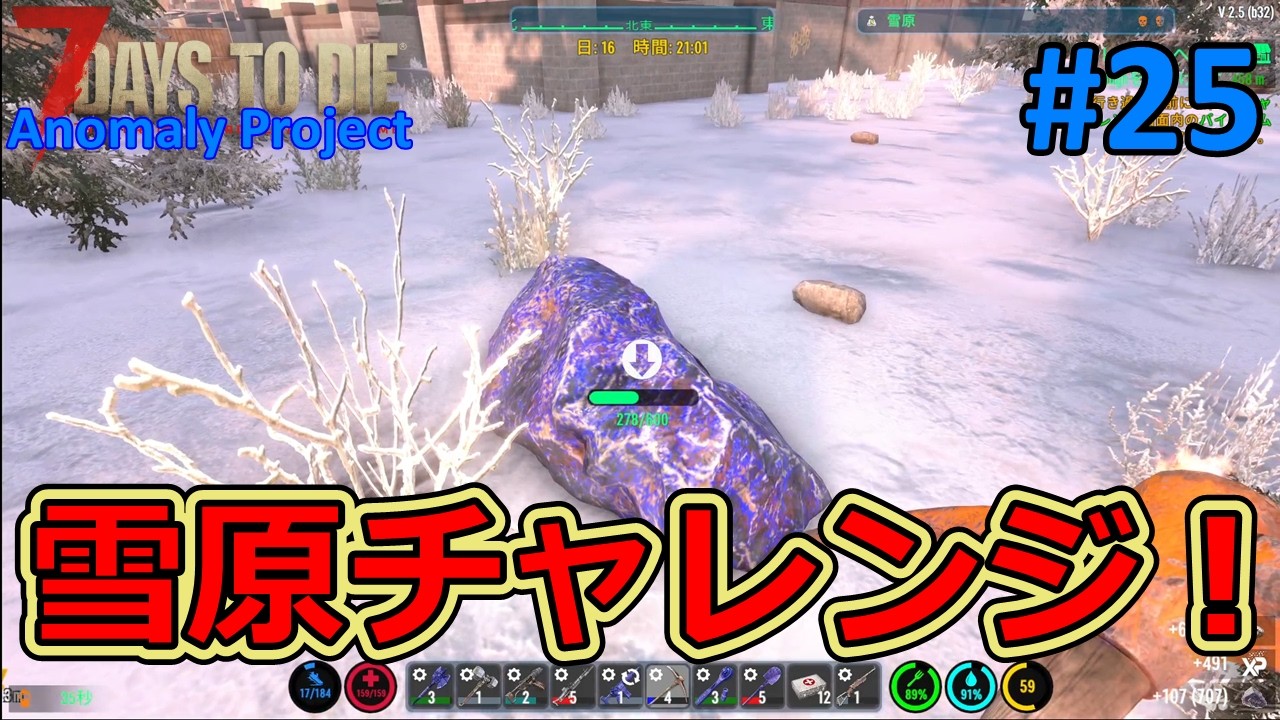 【The Anomaly Project/7DAYS TO DIE】#25 ついに雪原チャレンジを決行！