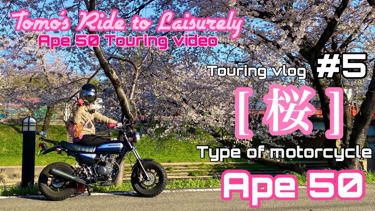 【バイク女子】Tomo‘s Ride to Leisurely #5  Ape 50🛵で「さくら🌸を見に行く」💨
