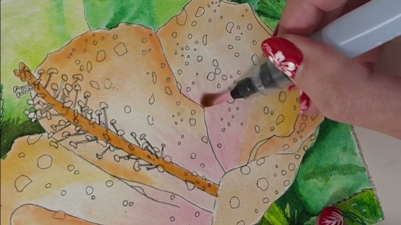 Painting a Flower with Brush Pens