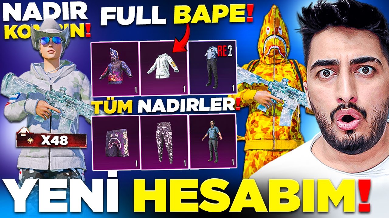 YENİ FULL+FULL BAPELİ NADİR HESABIM 😱 | PUBG Mobile