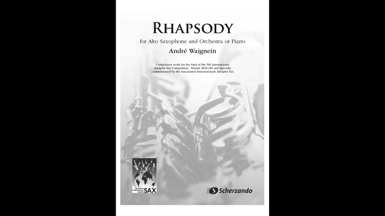 André Waignein - RHAPSODY for Alto Saxophone mov.1 | Piano accompaniment