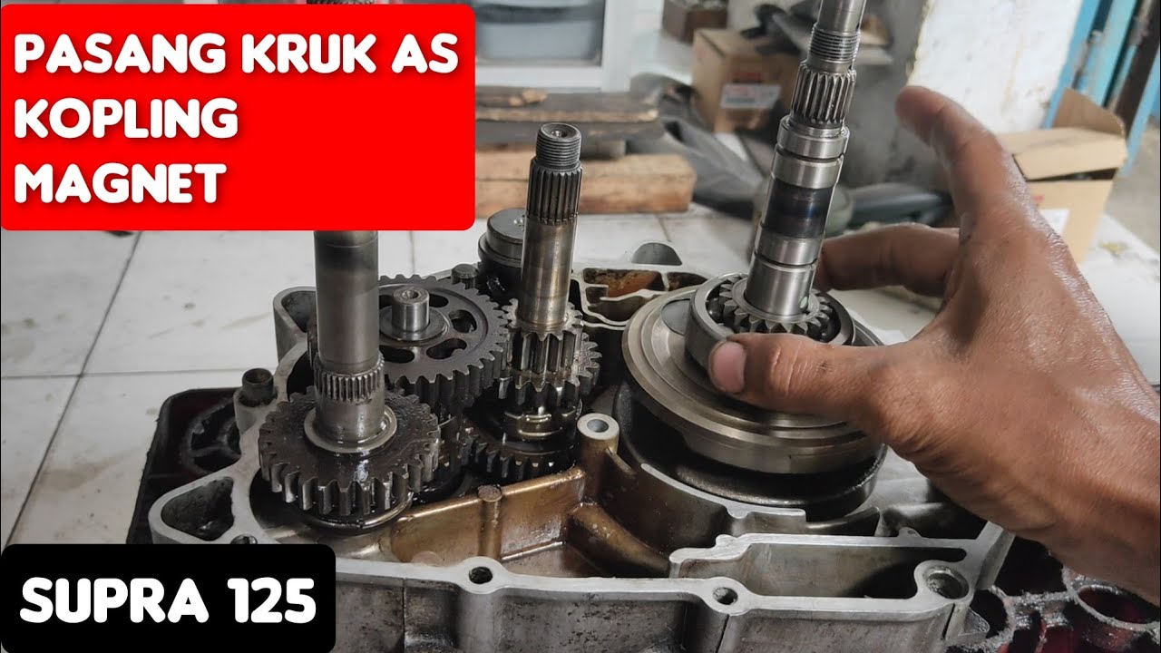 Lanjutan supra 125 turun mesin, proses pemasangan kruk as, kopling, dan magnet #2