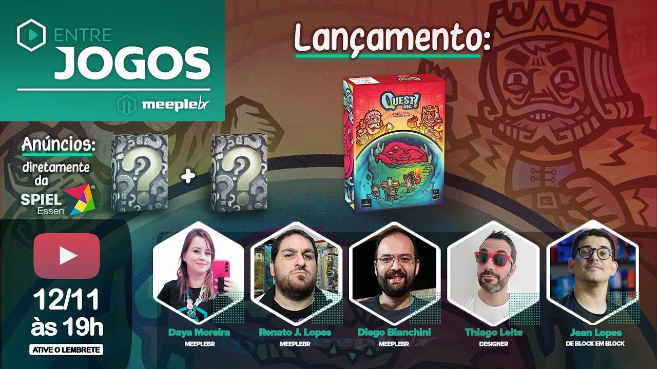 Live Entre Jogos: Lan&ccedil;amento Quest Inc. + 2 An&uacute;ncios direto de Essen!