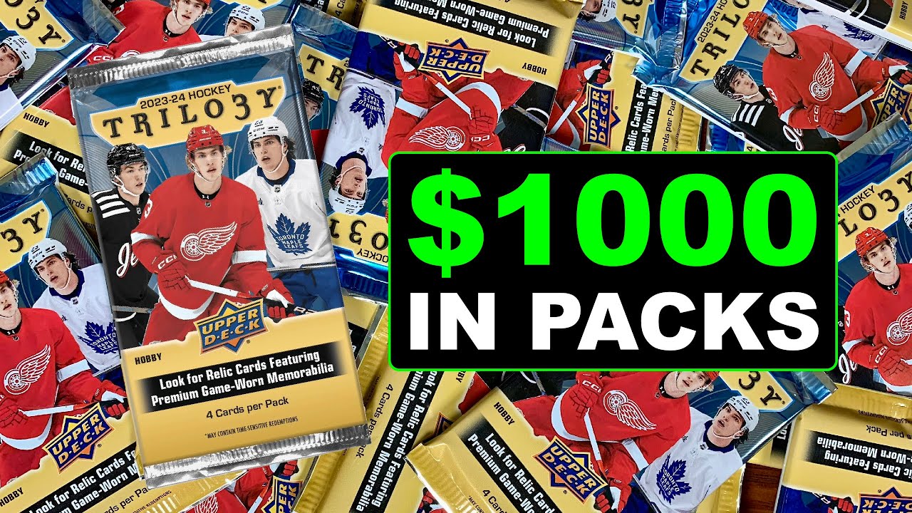 Открытие продаж комплектов Upper Deck Trilogy Hockey Hobby стоимостью 1000 долларов 2023-24