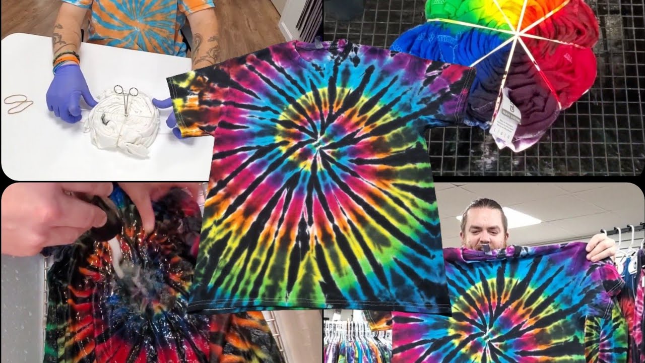 Rainbow Spiral Tie Dye Shirt. How to- (Full length) DIY Classic Spiral Design