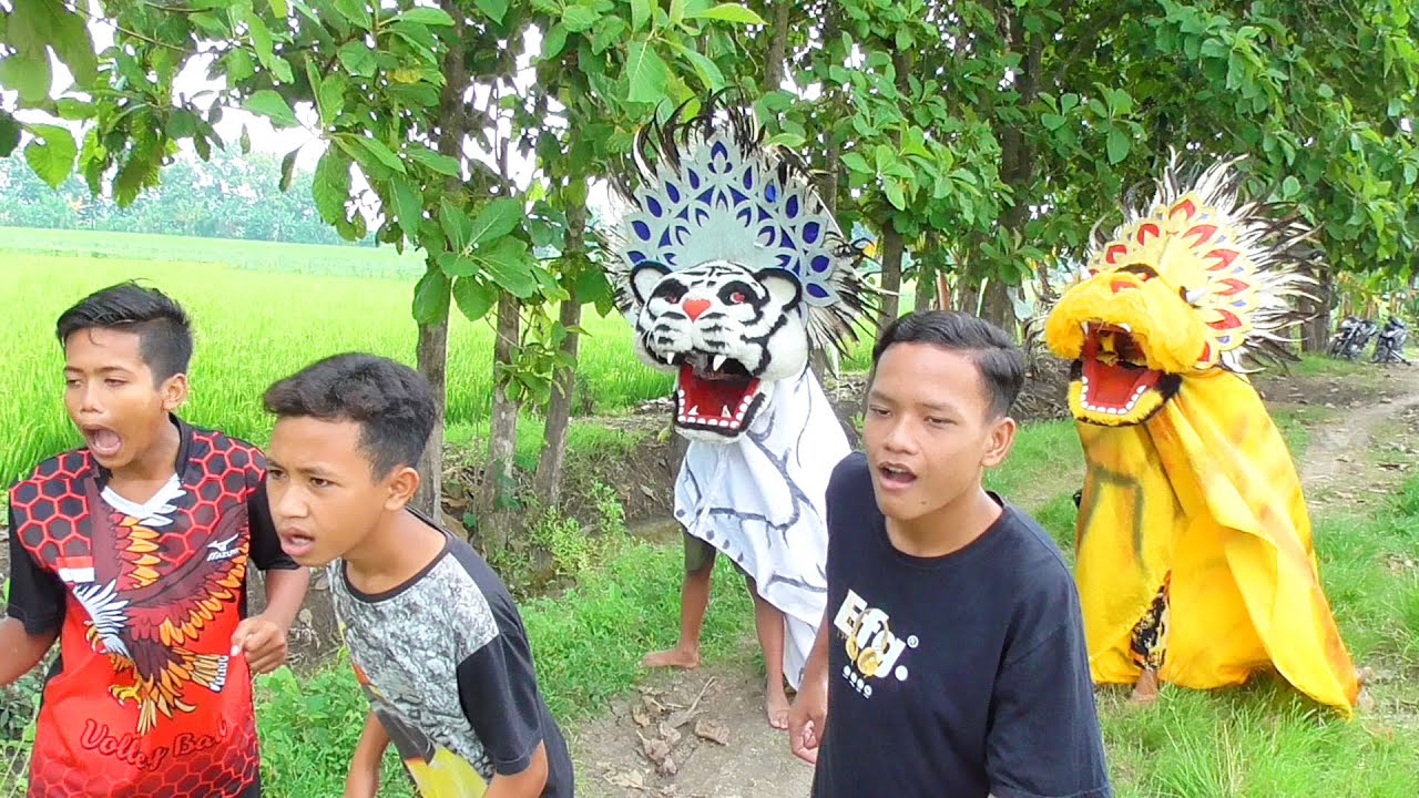 TIGA ORANG DIMAKAN BARONGAN | Drama barongan mata satu dan barongan putih
