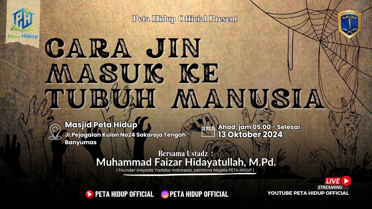 🔴 LIVE KAJIAN PETA HIDUP |  CARA JIN MASUK KE TUBUH MANUSIA - USTADZ MUHAMMAD FAIZAR