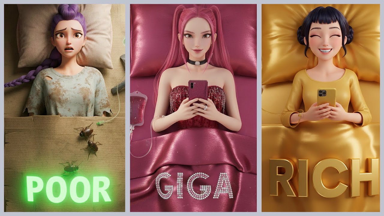 Huntrix Girl: Poor girl vs Rich girl vs Giga Rich in The Hospital | KPop Demon Hunters Animation
