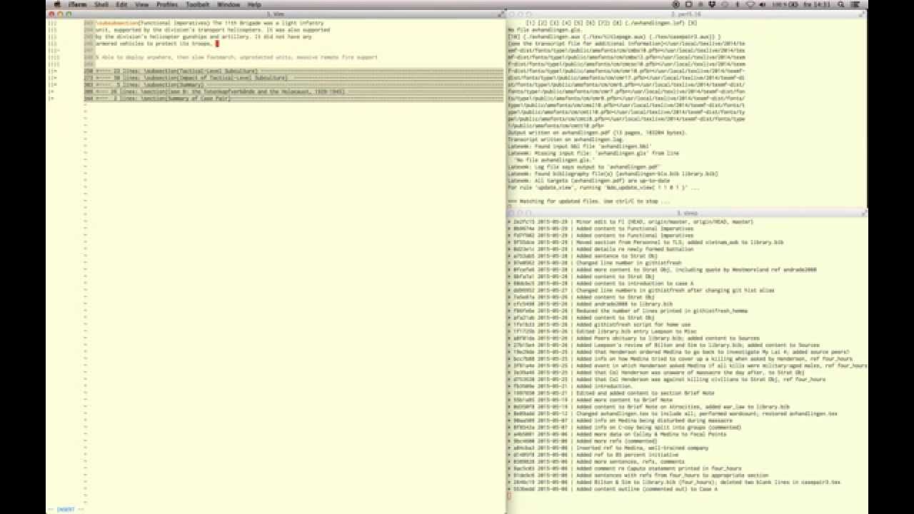 Using Vim, LaTeX and Git to write prose: example workflow