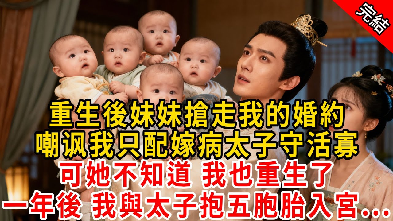 重生後妹妹搶走我的婚約，嘲讽我只配嫁病太子守活寡；可她不知道 我也重生了，一年後 我與太子抱五胞胎入宮...#原创 #古言 #小说 #重生 #爽文