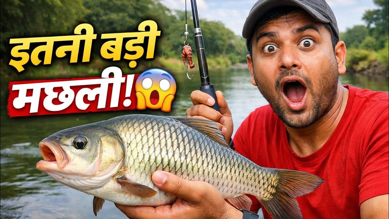 नदी में मछली पकड़ने गया | River Fishing Vlog 😱 | ज़िंदगी का सबसे बड़ा कैच 🎣 | Indian Village Fishing