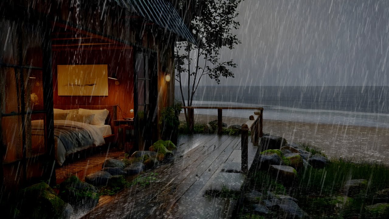 Best Rainfall at the Forest Cabin 🌲 Sleep Deeply with Rain Sounds