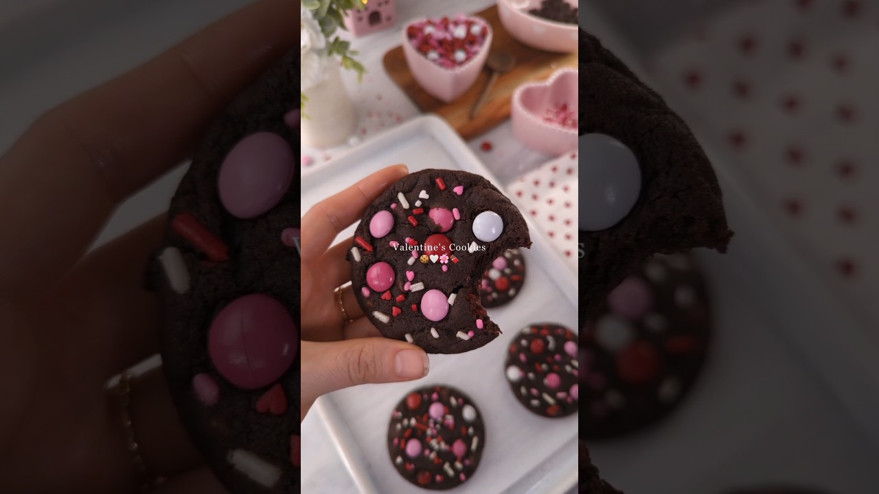 Valentine’s M&M Cookies 🍪🩷✨