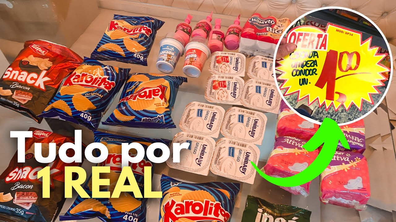 VLOG | Compras no mercado de 1 REAL 🤑 em Curitiba