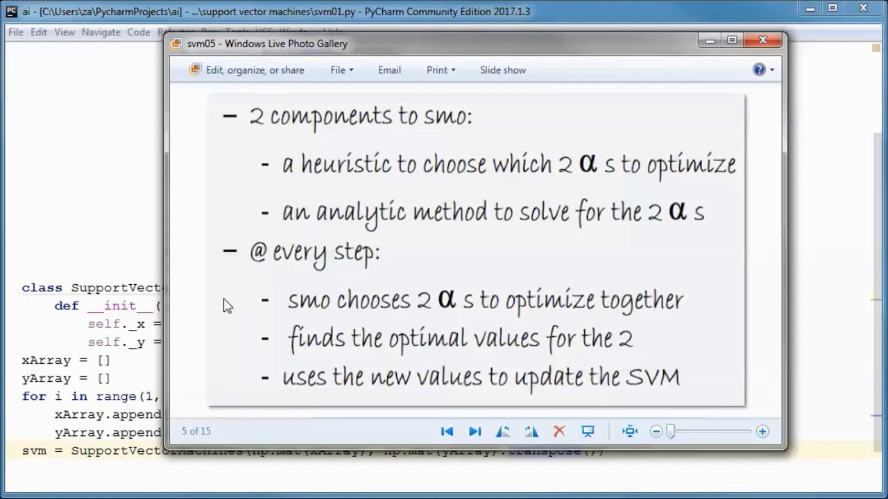 Support Vector Machines w/ Python & SMO (Sequential Minimal Optimization)