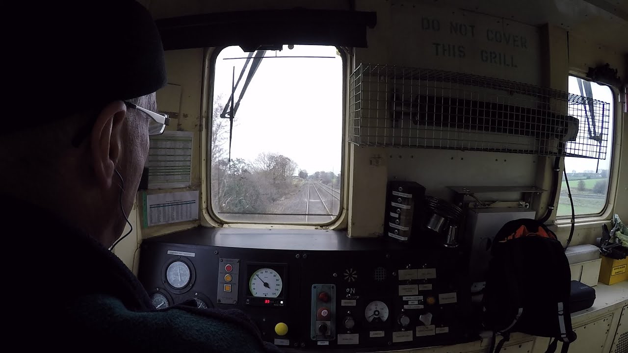 Cab View inside an 80 Class DMU departing Carrickfergus on Sandite duties!