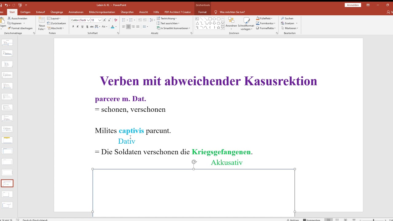 Verben mit abweichender Kasusrektion (Lektion 60)
