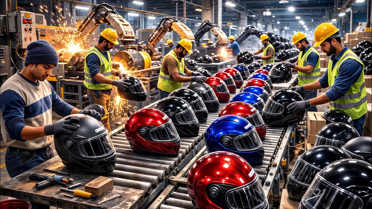  Incredible Manufacturing Process Of Making Motorcycle Helmets In a Factory