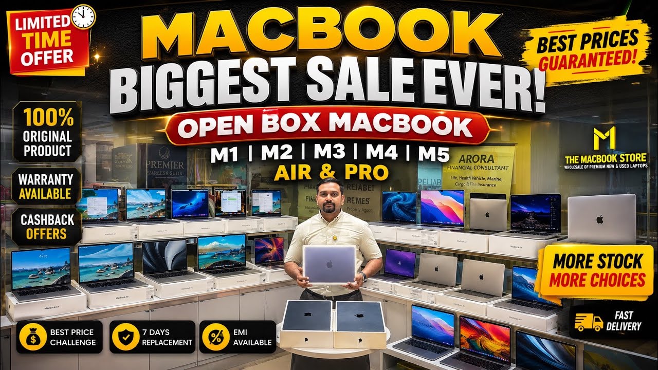 Open Box MacBook Air & Pro | Used Apple MacBook M1, M2, M3, M4, M5 | Second Hand MacBook In Delhi