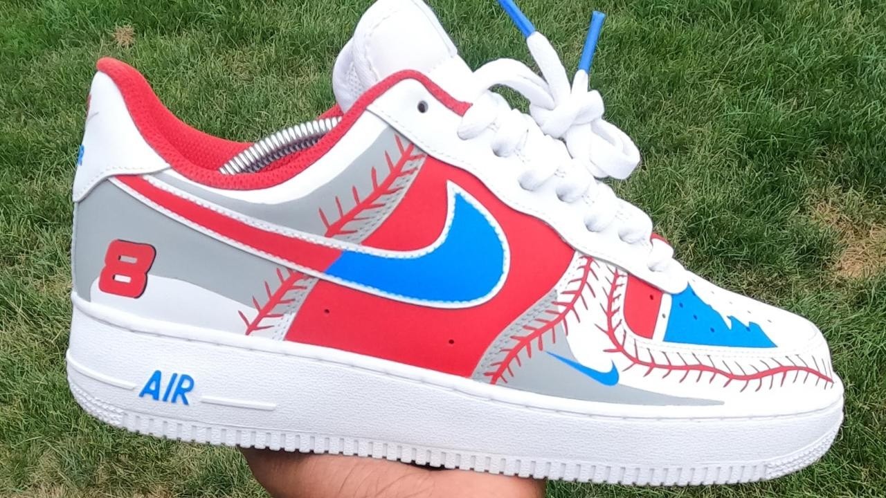 CUSTOM  NIKE AIRFORCE 1s | Kobe Bryant MLB Dodgers Jersey Inspired|