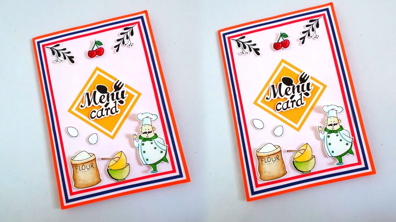 menu card design ll menu card kaise banaye ll menu card design for school project l #18
