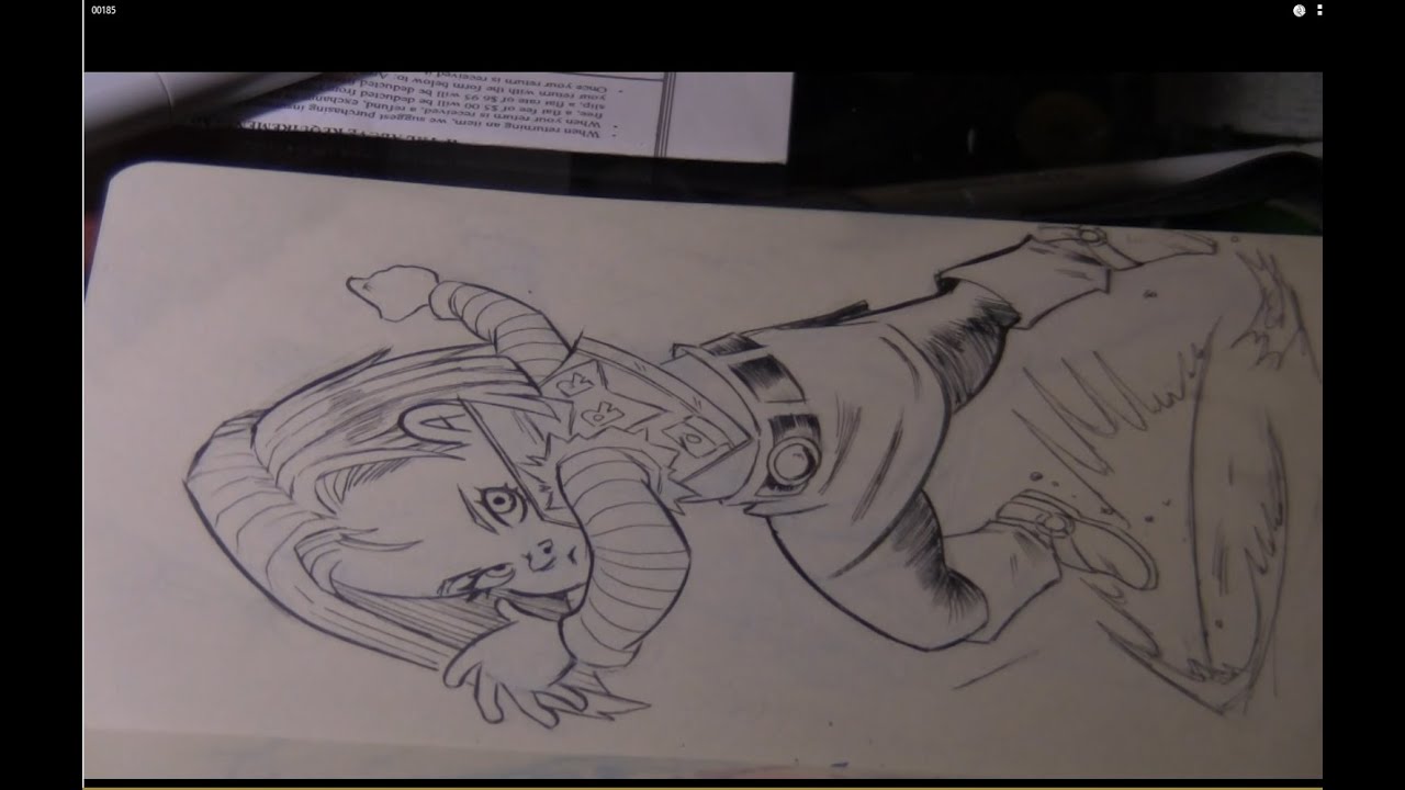 Drawing Stuff! Lil' Android 18 Sketch Process: 1. Inking
