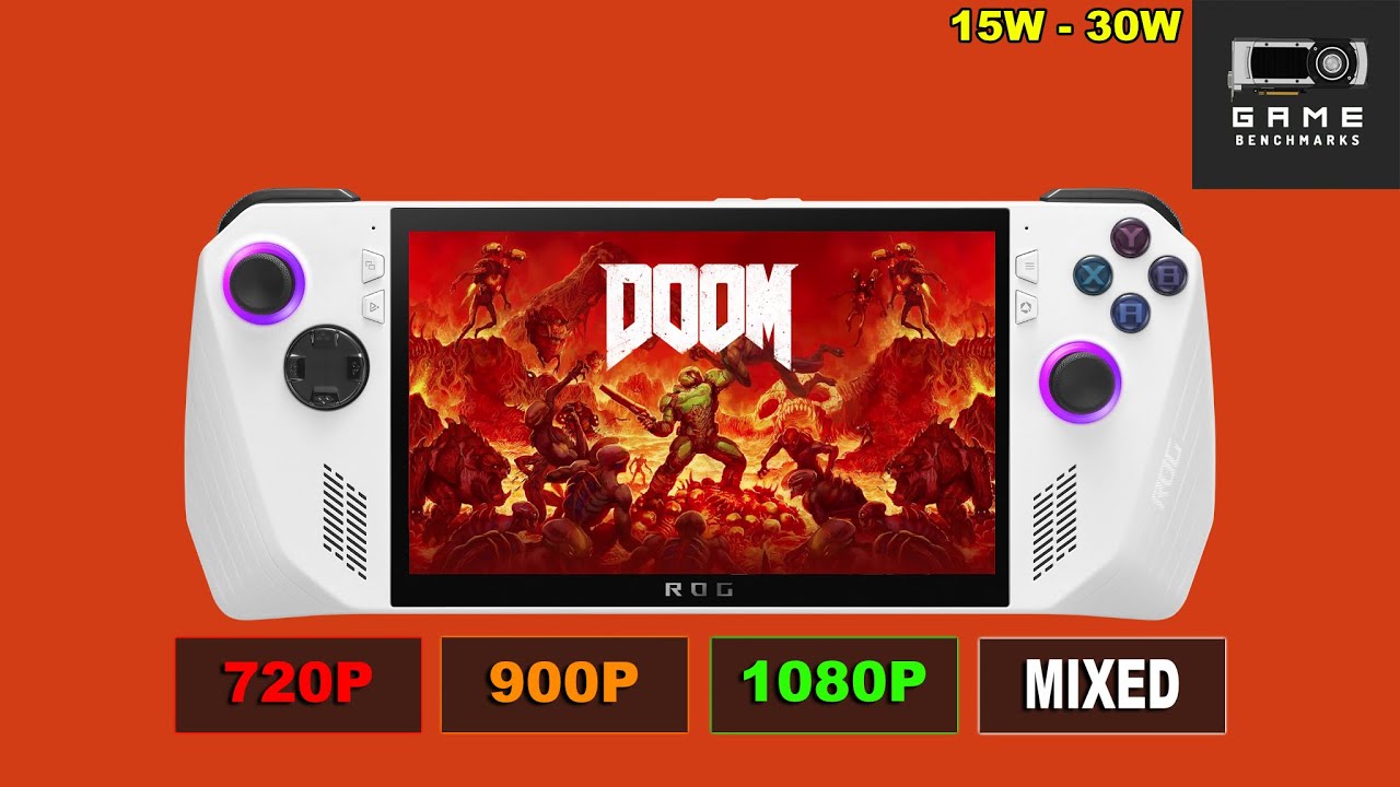 ROG ALLY | Обзор производительности DOOM 2016 / тест 1080P, 900P, 720P