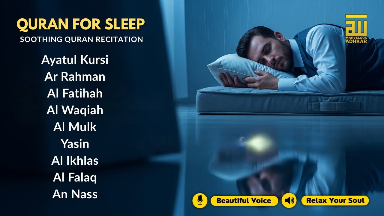 Very Calming Quran Recitation For Best Sleep | Al-Fatihah, Ayat Al-kursi, Yasin, Ar-rahman, AlMulk