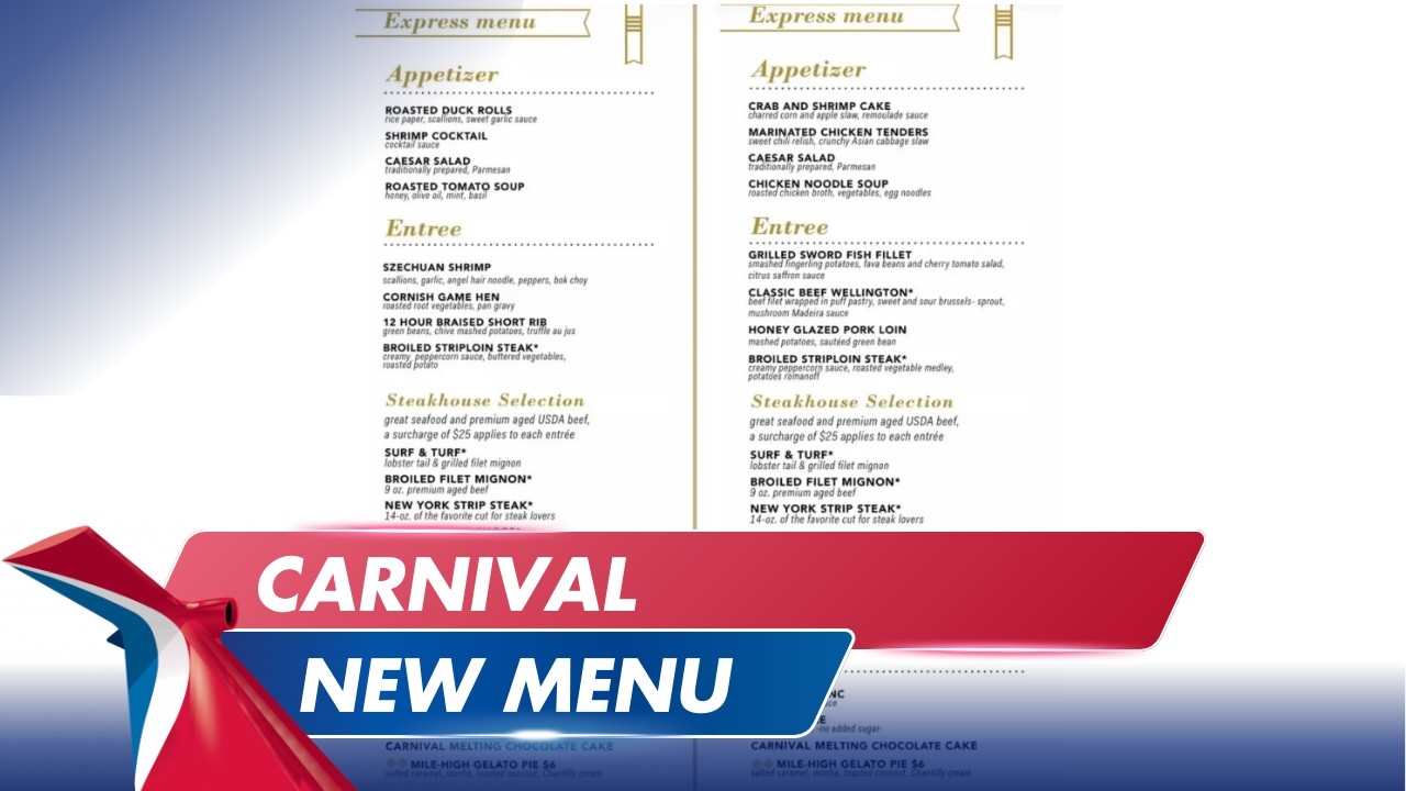 Carnival Express Dining Announcement
