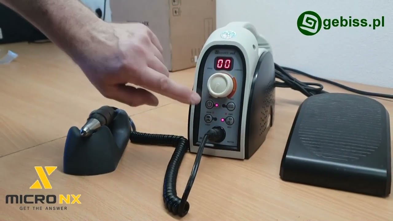 unboxing i podłączenie frezarki kosmetycznej MicroNx 300S