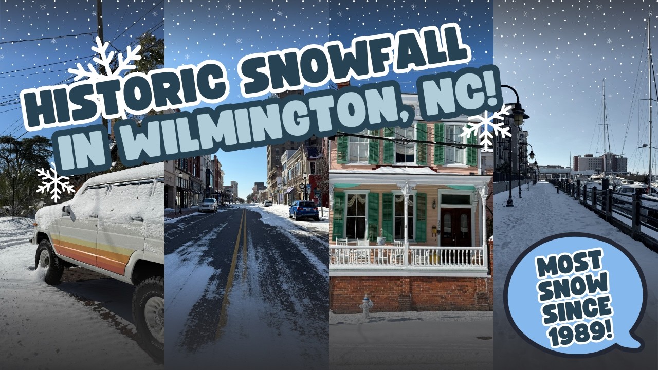 EPIC SNOW DAY on the NC Coast! ❄️ Downtown Wilmington, NC Snow Report - February 1, 2026