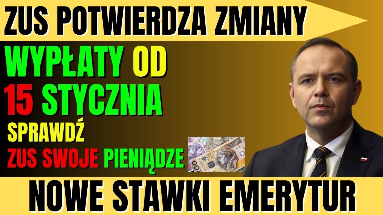 🔥 ZUS POTWIERDZA! Nowe emerytury i terminy wypłat od 15 stycznia – sprawdź, ile dostaniesz