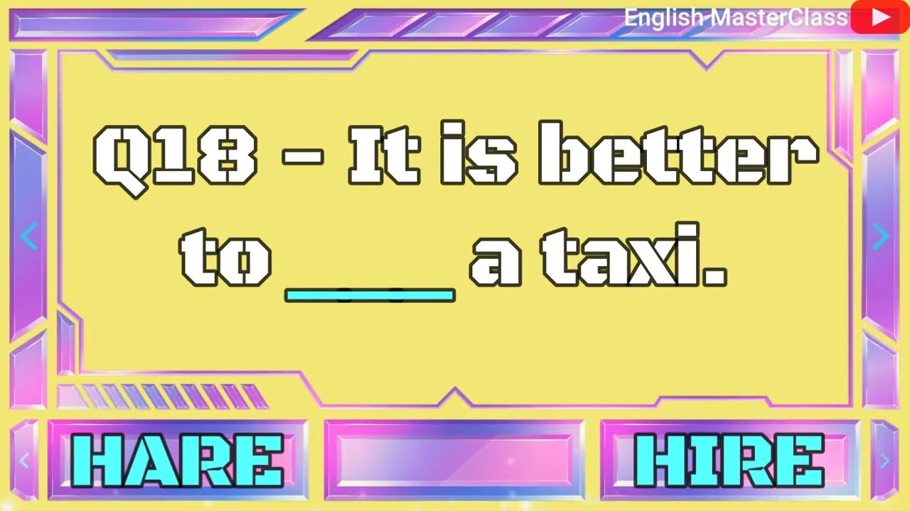 English Grammar Quiz: Vocabulary Exercises | English MasterClass