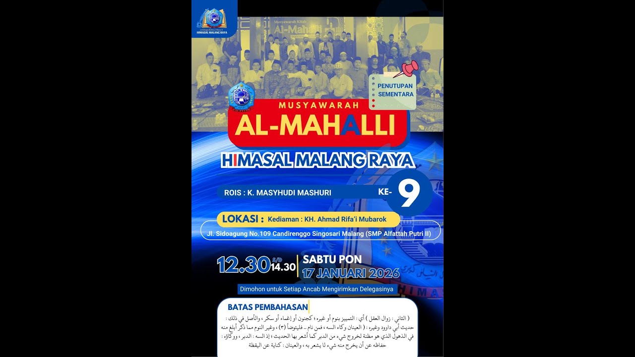 Musyawarah Mahalli ke-9 LBM Himasal Malang Raya
