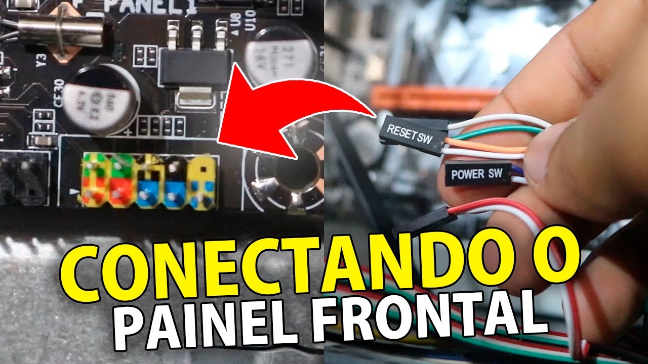 COMO CONECTAR O BOTÃO DE POWER E RESET (PAINEL FRONTAL) DO GABINETE |  USB + AUDIO