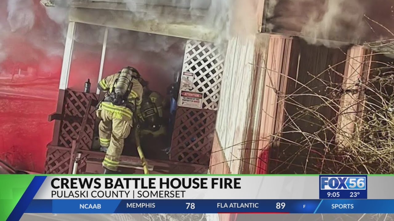 Somerset crews battle Franklin Court house fire