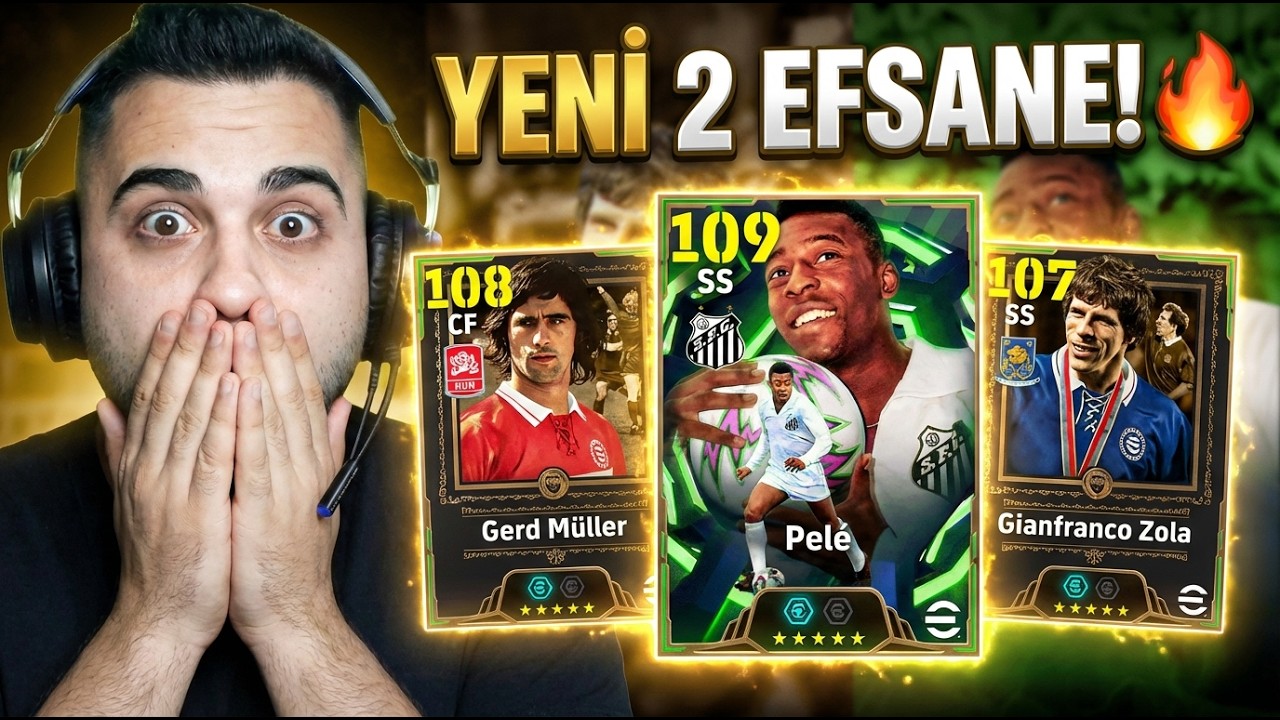 Yeni 2 Efsane! 🔥109 Pele - 108 Gerd Müller - 107 Zola! Top Açılımı + Deneme! eFootball Mobile 2026