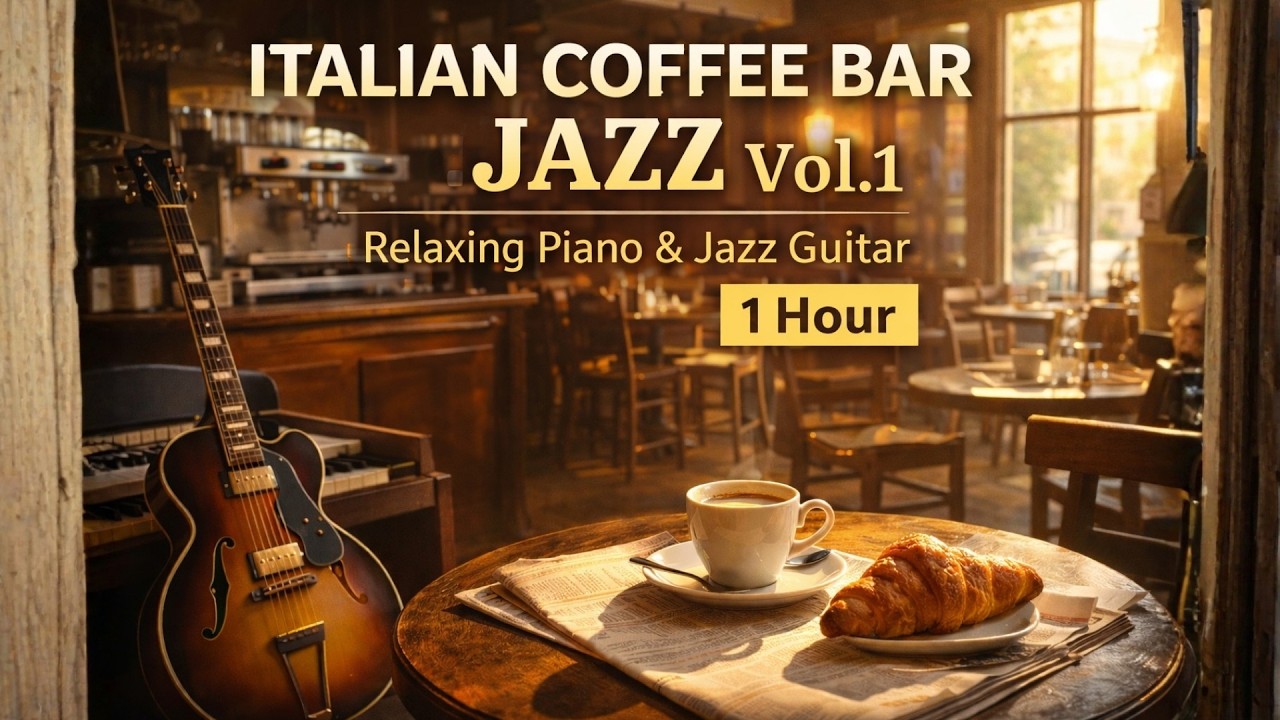 Italian Coffee Bar Jazz Vol.1 ☕ Relaxing Piano & Jazz Guitar – 1 Hour Lounge Music