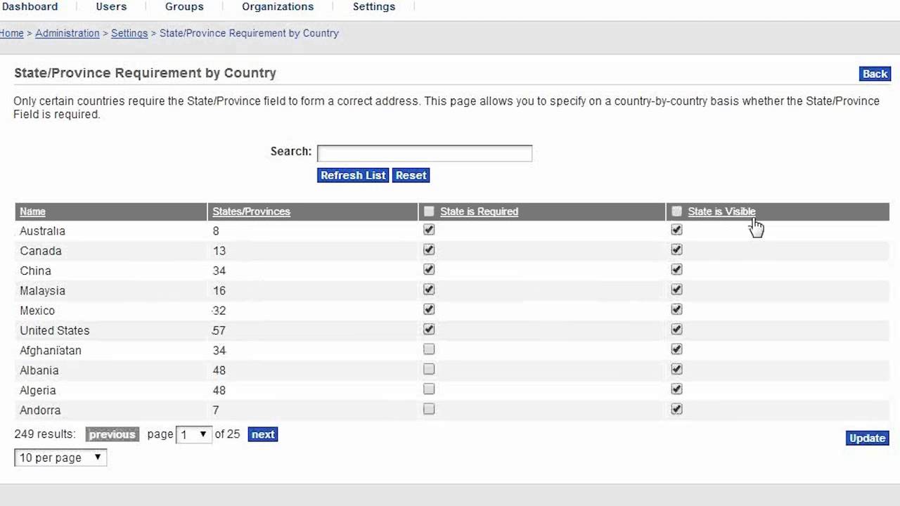 State/Province Configuration in Channeltivity's Partner Portal Software
