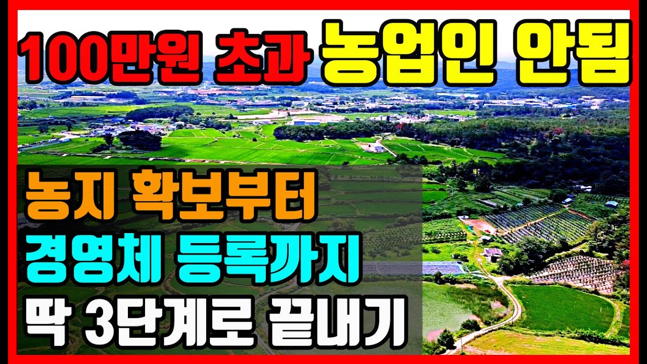 100만원 초과로 농업인 아니다! 농지 확보부터 경영체 등록까지 딱 3단계로 끝내기 (자격 요건 총정리)! #착한부동산
