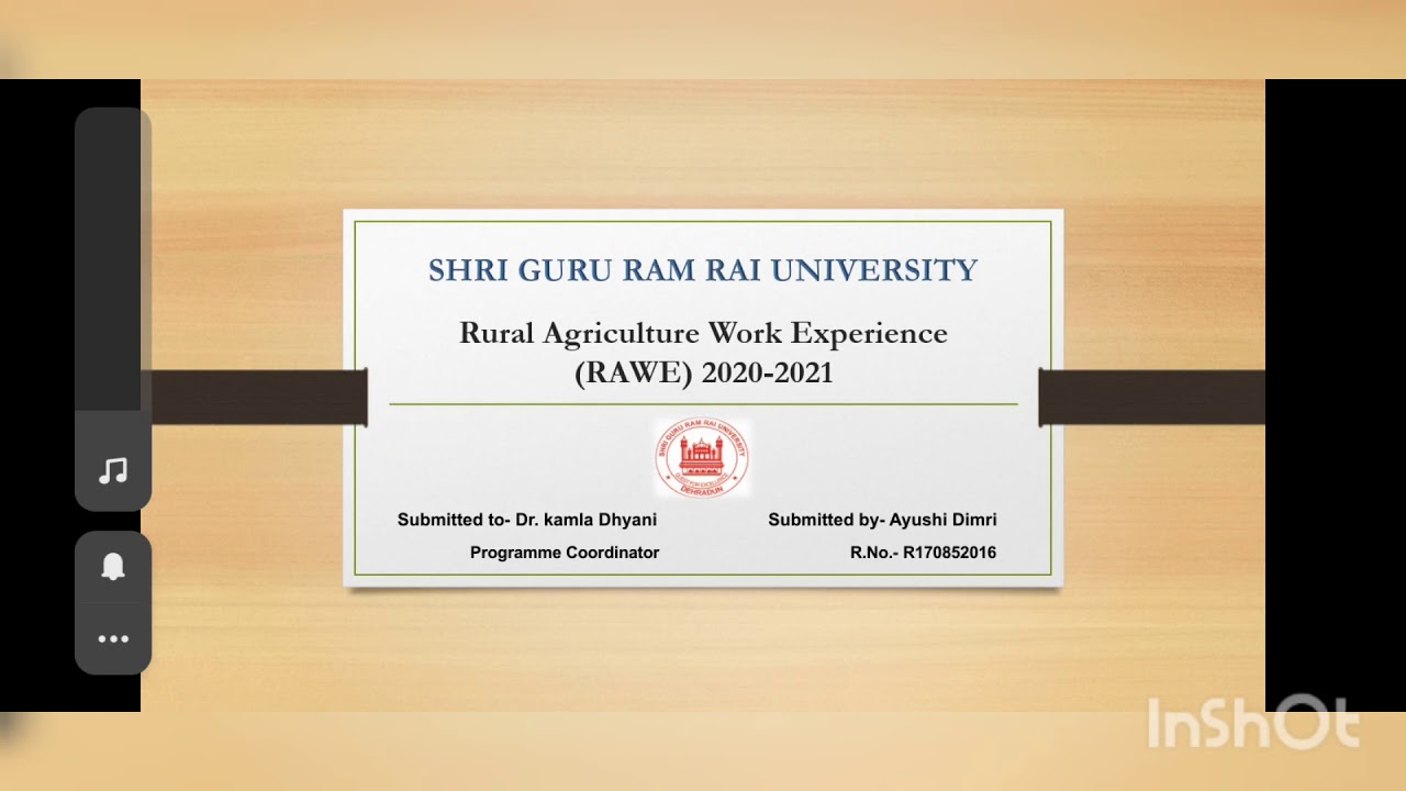 RAWE Presentation ( Rural Agricultural Work Experience)