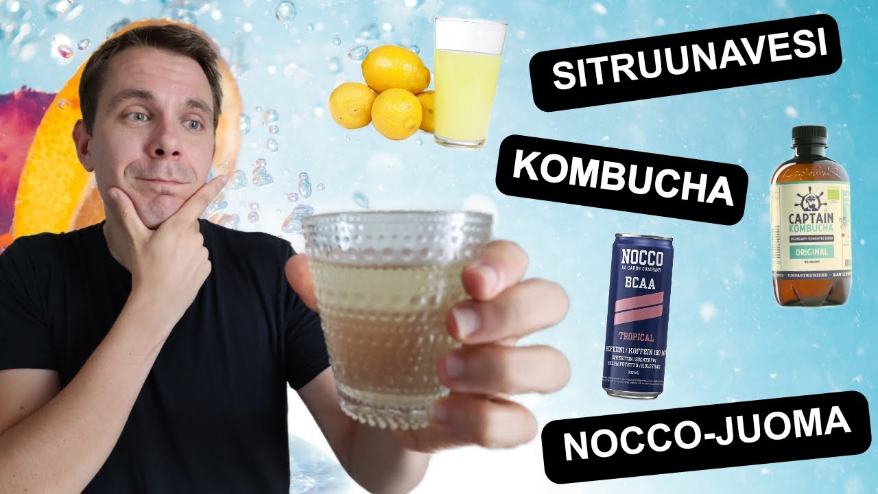 Terveysjuomat testissä - Nocco-juoma, kombucha ja sitruunavesi