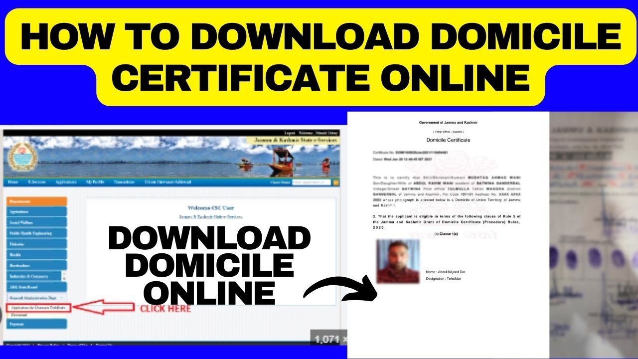 how to download jk domicile certificate | how to download domicile certificate online