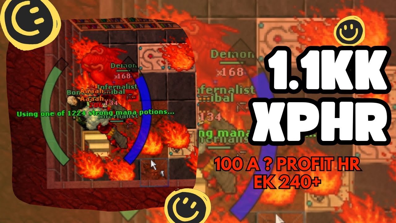 Tibia - EK 240+ hunt solo nos Demons de Edron