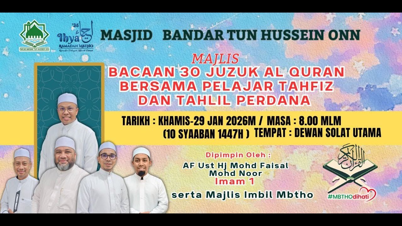 📣🕌🎥 PROGRAM KHAS 🎥🕌📣| 10 SYAABAN 1447H | 29 JANUARI 2026M (KHAMIS)