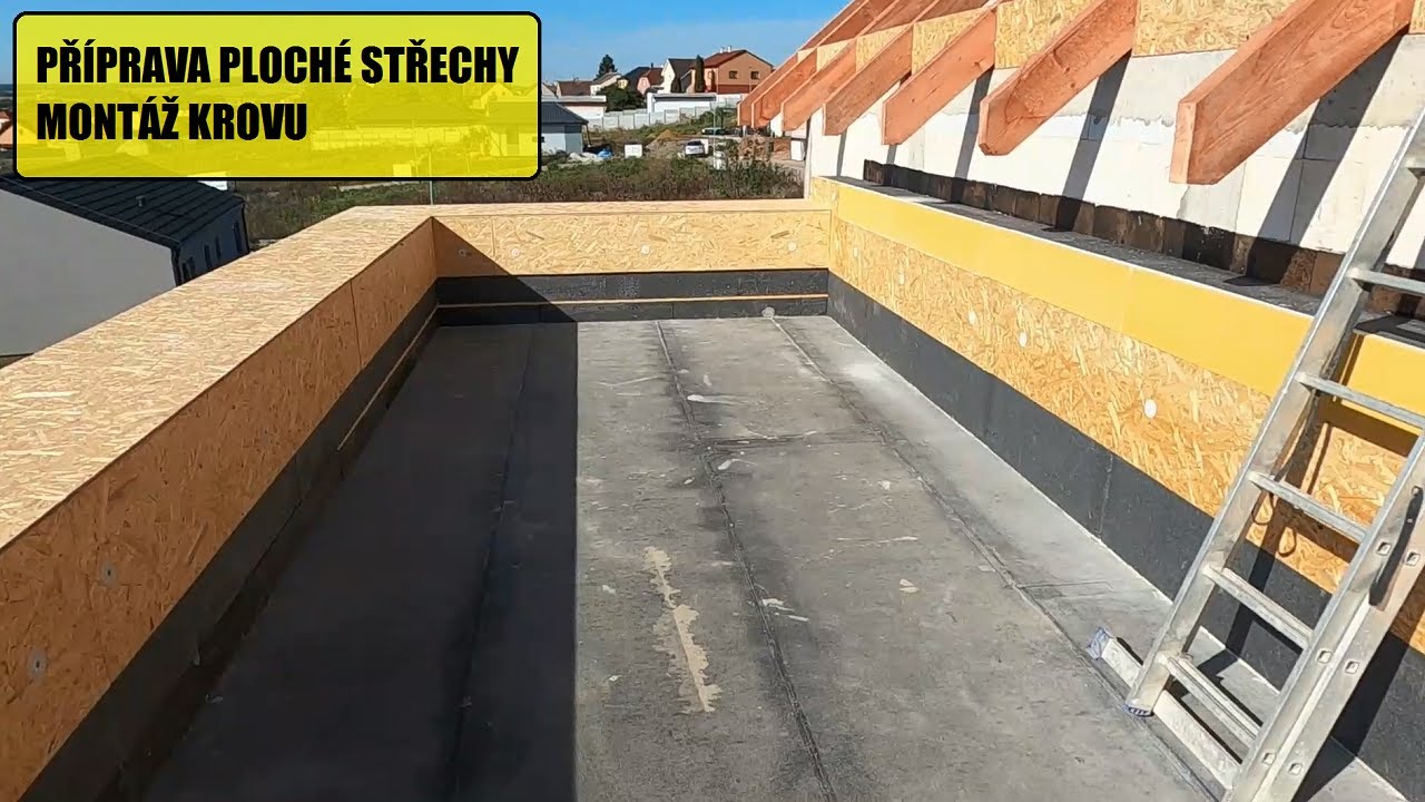 Stavební příprava ploché střechy, Montáž krovu a stavební příprava po montáži krovu