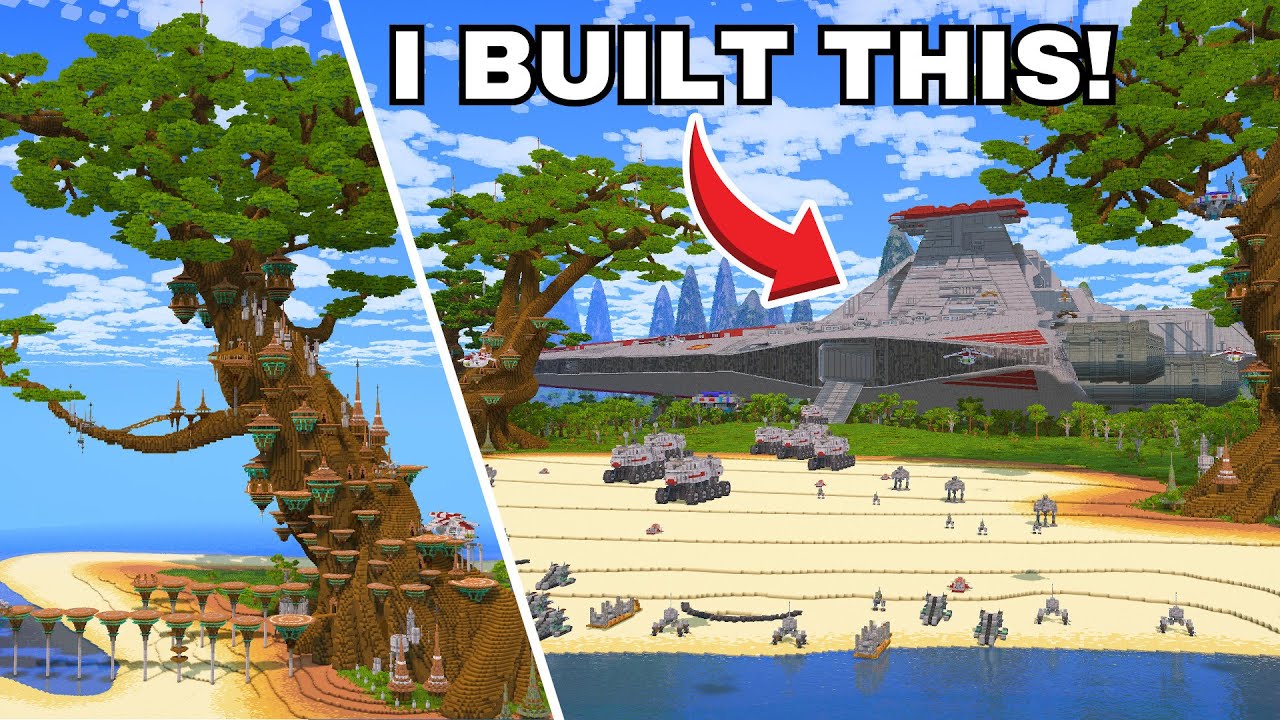 Я построил эту ЭПИЧЕСКУЮ БИТВУ из «Звёздных войн» в Minecraft